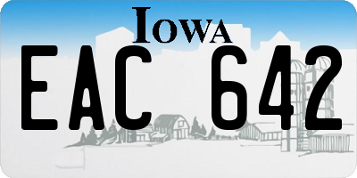 IA license plate EAC642