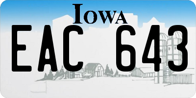 IA license plate EAC643