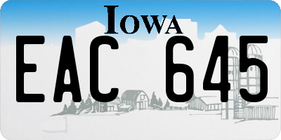 IA license plate EAC645