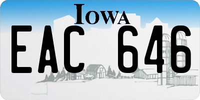 IA license plate EAC646