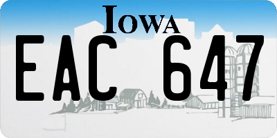 IA license plate EAC647