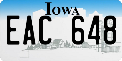 IA license plate EAC648