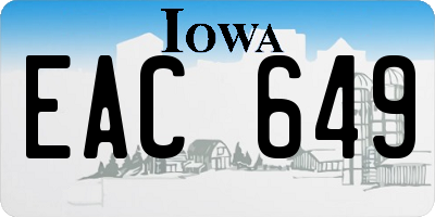 IA license plate EAC649