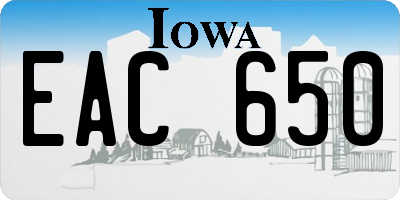 IA license plate EAC650