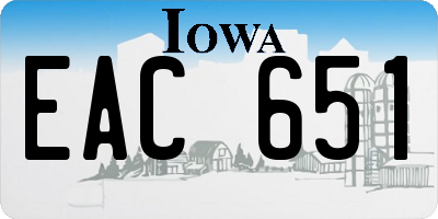 IA license plate EAC651