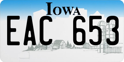 IA license plate EAC653