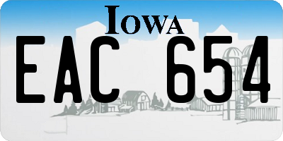 IA license plate EAC654