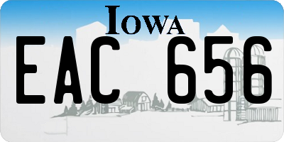 IA license plate EAC656