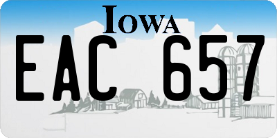 IA license plate EAC657