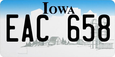 IA license plate EAC658