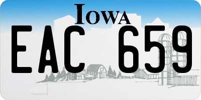 IA license plate EAC659