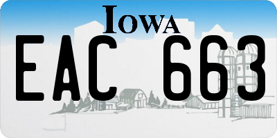 IA license plate EAC663