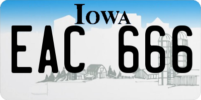 IA license plate EAC666