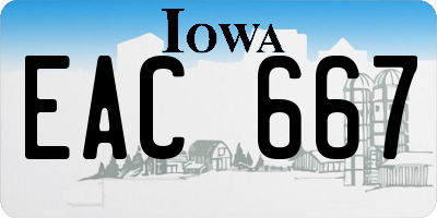 IA license plate EAC667