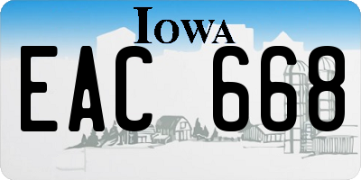 IA license plate EAC668