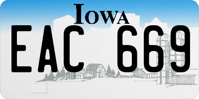 IA license plate EAC669