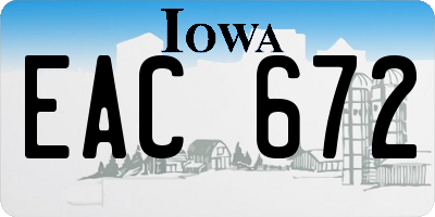 IA license plate EAC672