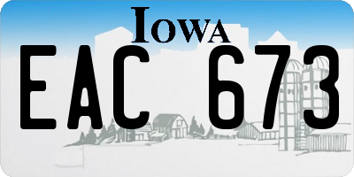 IA license plate EAC673