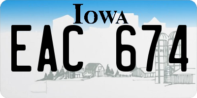 IA license plate EAC674