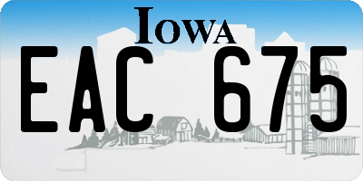 IA license plate EAC675