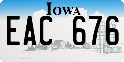 IA license plate EAC676