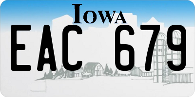 IA license plate EAC679