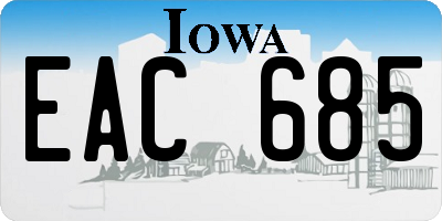 IA license plate EAC685