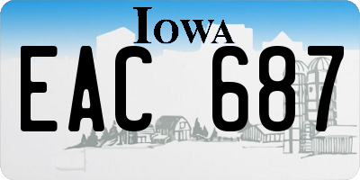 IA license plate EAC687