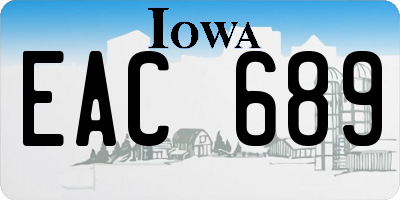 IA license plate EAC689