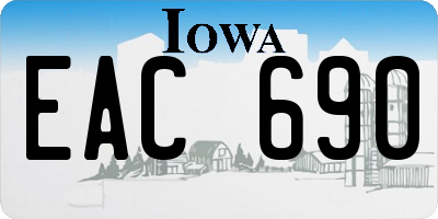 IA license plate EAC690