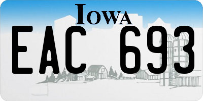 IA license plate EAC693