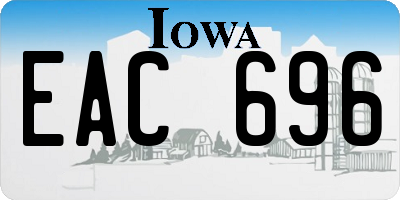 IA license plate EAC696