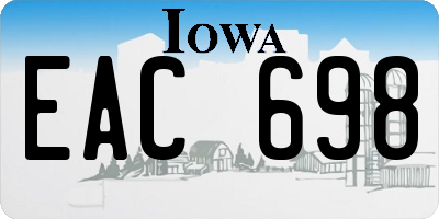 IA license plate EAC698