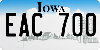 IA license plate EAC700