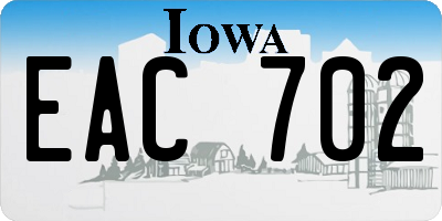 IA license plate EAC702