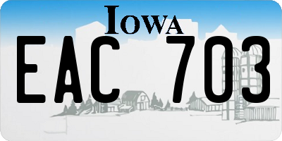 IA license plate EAC703