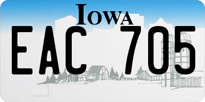IA license plate EAC705