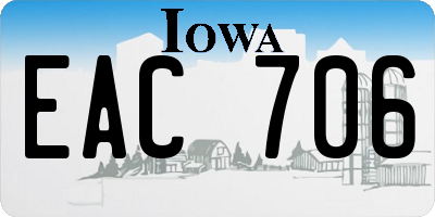 IA license plate EAC706