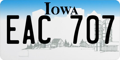 IA license plate EAC707