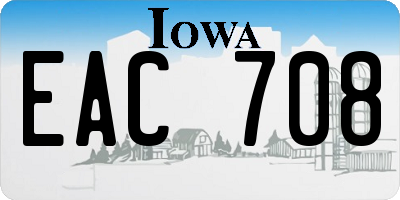 IA license plate EAC708