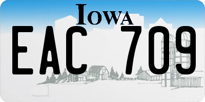 IA license plate EAC709