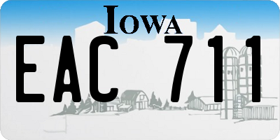 IA license plate EAC711