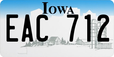 IA license plate EAC712