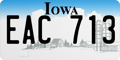 IA license plate EAC713