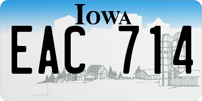 IA license plate EAC714