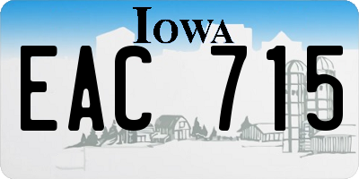 IA license plate EAC715