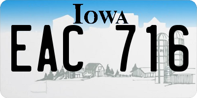 IA license plate EAC716