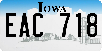 IA license plate EAC718