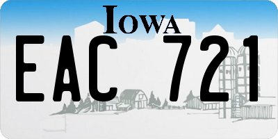 IA license plate EAC721