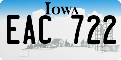 IA license plate EAC722